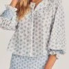 LoveShackFancy Tops Goldie Blouse - POWDER BLUE 1 LoveShackFancy Tops Goldie Blouse - POWDER BLUE