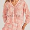 LoveShackFancy Tops Mauro Blouse - CORAL ROMANCE 2 LoveShackFancy Tops Mauro Blouse - CORAL ROMANCE