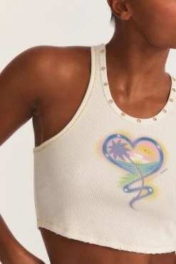 LSF Tops LoveShackFancy X Hurley Cropped Rib Tank