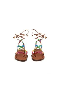 LoveShackFancy Shoes Alameda Turquesa Beaded Sandal