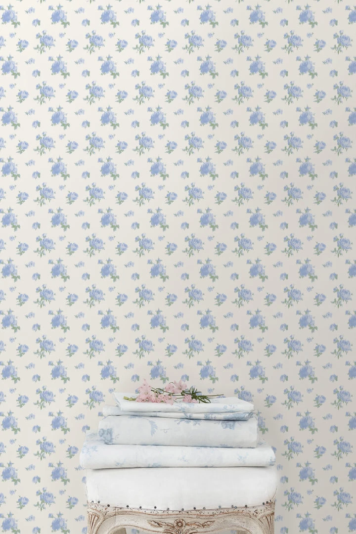 LoveShackFancy Ikat Rose Wallpaper - BLUE LAKE Home Decor 3 LoveShackFancy Ikat Rose Wallpaper - BLUE LAKE Home Decor