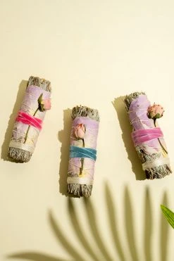 LSF Home Decor Blue Sage And Rose Smudge Stick