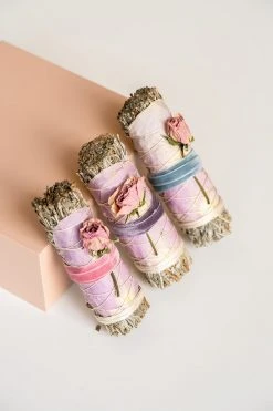 LSF Home Decor Blue Sage And Rose Smudge Stick