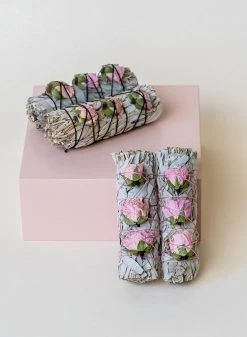 LSF White Sage And Rose Buds Smudge Stick