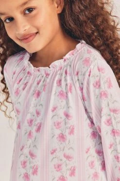 LoveShackFancy LSF X Stripe & Stare Girls Long Nightdress Little Girls 9 LoveShackFancy LSF X Stripe & Stare Girls Long Nightdress Little Girls