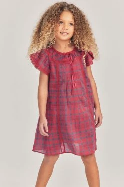 LoveShackFancy Little Girls Girls Flutter Sleeve Mini Gown
