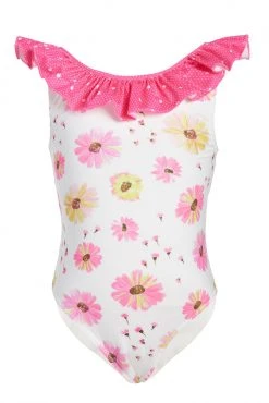 LoveShackFancy Little Girls Girls Junip One Piece - BRIGHT PEONY MULTI