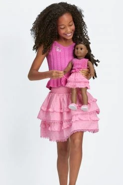 LoveShackFancy X American Girl Girls Rosy Ruffle Billie Skirt