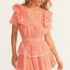 LoveShackFancy Natasha Mini Dress - PEACH BLOSSOM 1 LoveShackFancy Natasha Mini Dress - PEACH BLOSSOM