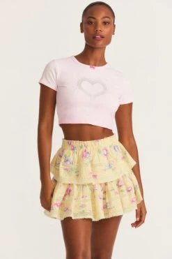 LSF Skirts Ruffle Mini Skirt - BRIGHT AZALEA
