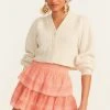 LoveShackFancy Skirts Ruffle Mini Skirt - PEACH BLOSSOM