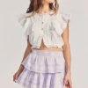 LoveShackFancy Ruffle Mini Skirt - VIOLET SPLASH HAND DYE