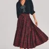 LoveShackFancy Bissett Plaid Midi Skirt Skirts