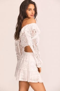 LoveShackFancy Diamond Mini Skirt Skirts