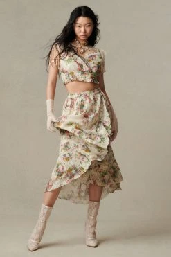 LoveShackFancy Skirts Viva Midi Skirt - SHINING GEMSTONE