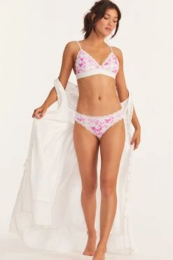 LSF New Arrivals Palm Beach Rose Bralette And Knicker Set