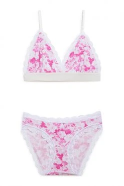 LSF New Arrivals Palm Beach Rose Bralette And Knicker Set