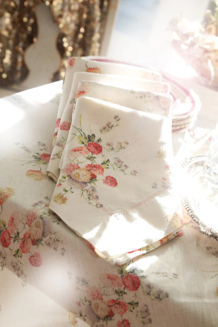 LoveShackFancy Linen Napkin Set - NATURAL CREAM 3 LoveShackFancy Linen Napkin Set - NATURAL CREAM