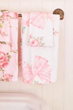 LoveShackFancy Bath Hand Towel - PINK MINT