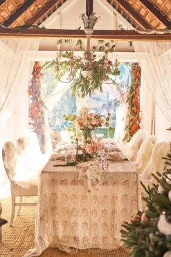 LoveShackFancy Linen Tablecloth Tablescape