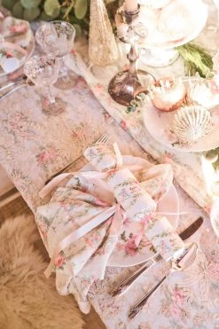 LoveShackFancy Linen Tablecloth Tablescape